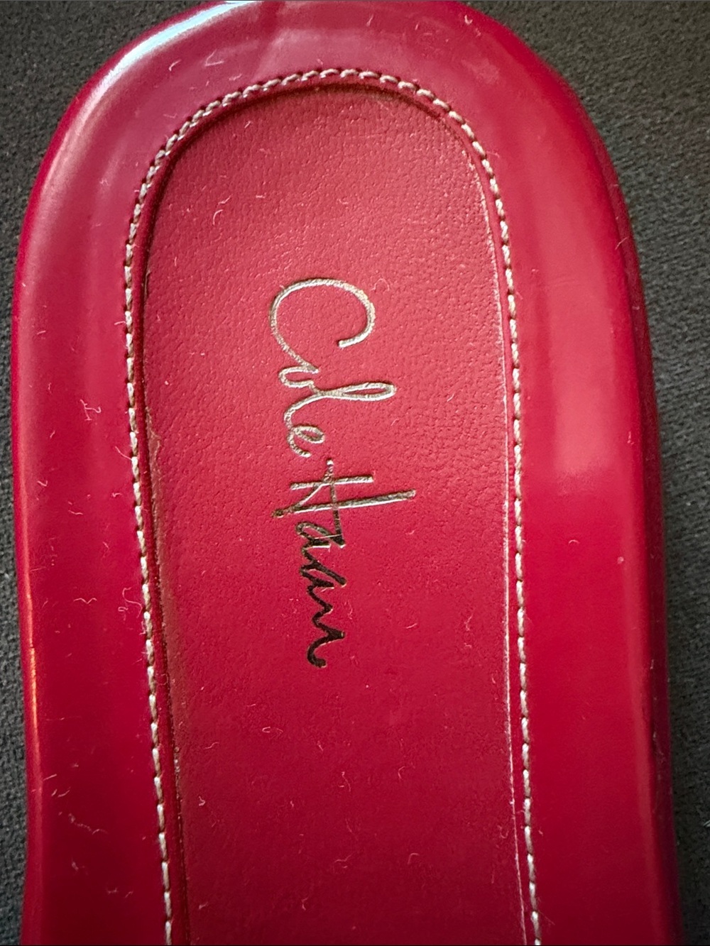 Cole Haan Cherry Red Nike Air Slip-On Thong Sandal w/Buckles 7 Summer Chic - Picture 4 of 10